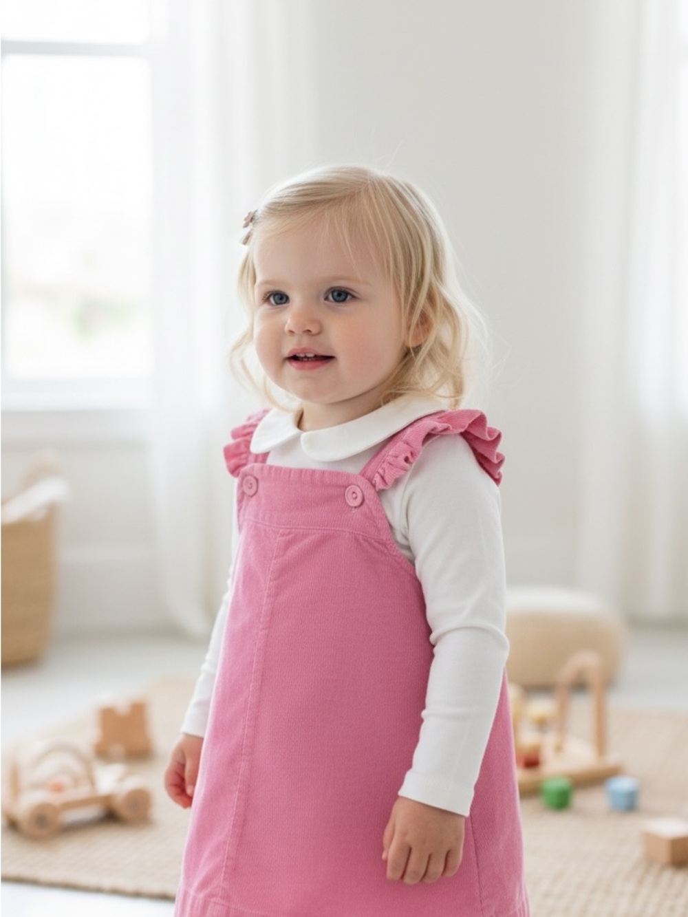 The Beaufort Bonnet Company Hamptons Hot Pink Corduroy Dress 2T